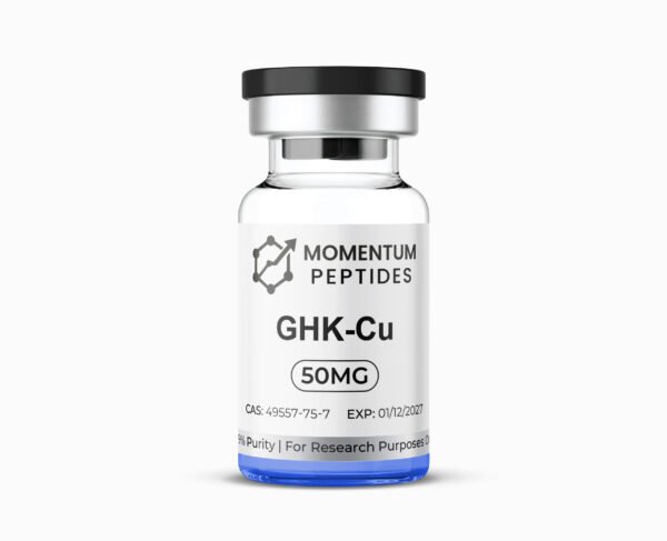 Momentum Peptides GHK-Cu 50mg sterile vial copper peptide for laboratory research UK