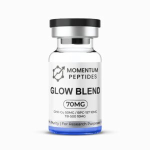 Momentum Peptides GLOW Blend 70mg sterile vial GHK-Cu BPC-157 TB-500 for laboratory research UK