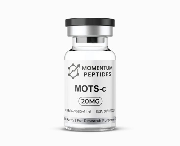 Momentum Peptides MOTS-c 20mg sterile vial mitochondrial peptide for laboratory research UK